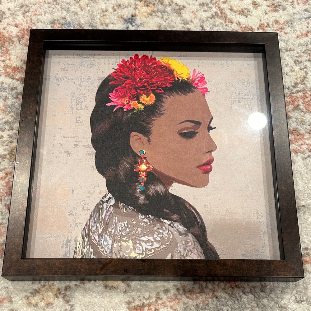 Framed Art “Bonita de Flores” by Mark Chandon. 13x13” New